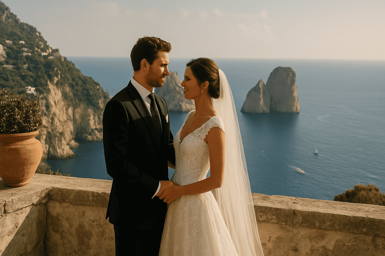 Esküvői ünnepség Caprin tengerre néző kilátással és teljes privát szférával, tökéletes pároknak, akik exkluzív esküvőt szeretnének egy álomhelyszínen.