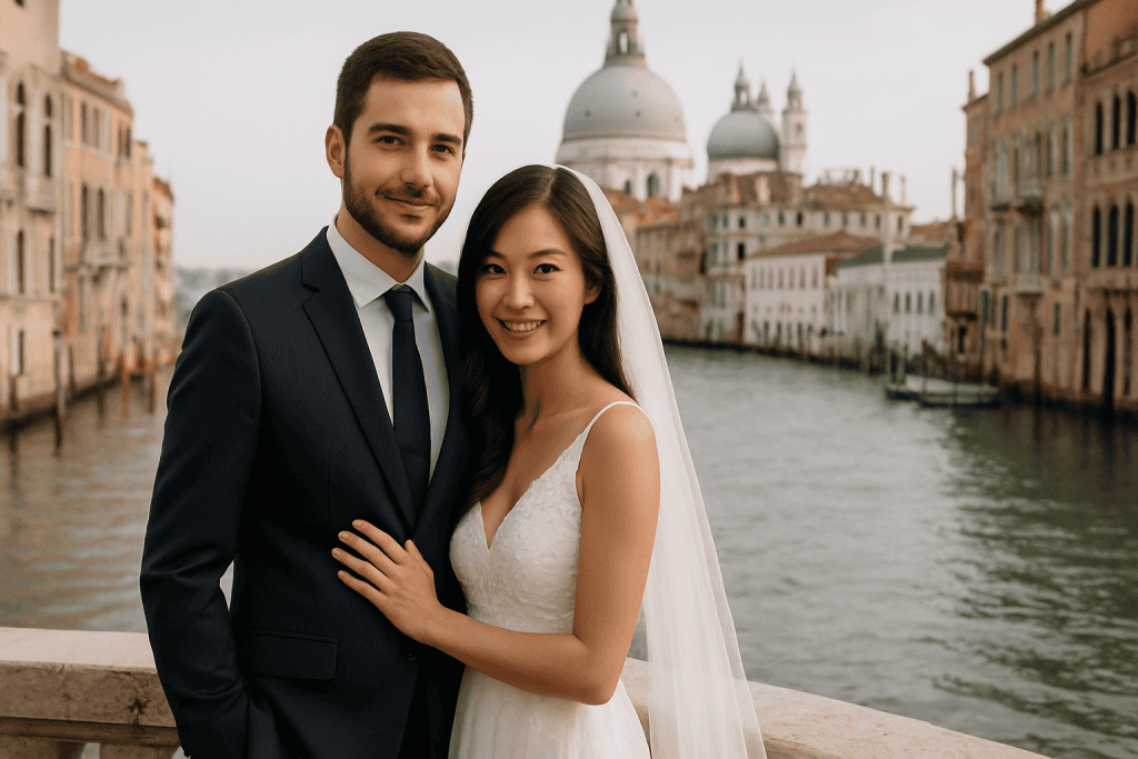 Wedding setup at Villa Balbiano