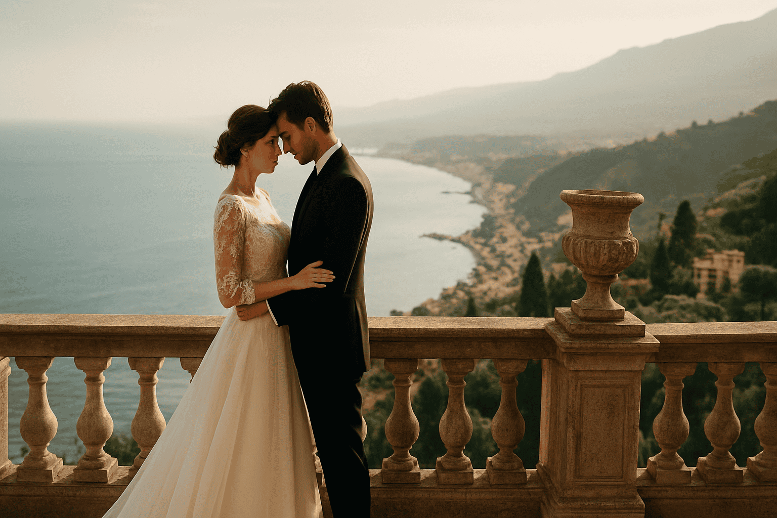 Mariage romantique en Sicile avec vue sur la mer et paysages à couper le souffle. Organisation de mariages dans des lieux exclusifs et évocateurs, parfaits pour des cérémonies inoubliables.