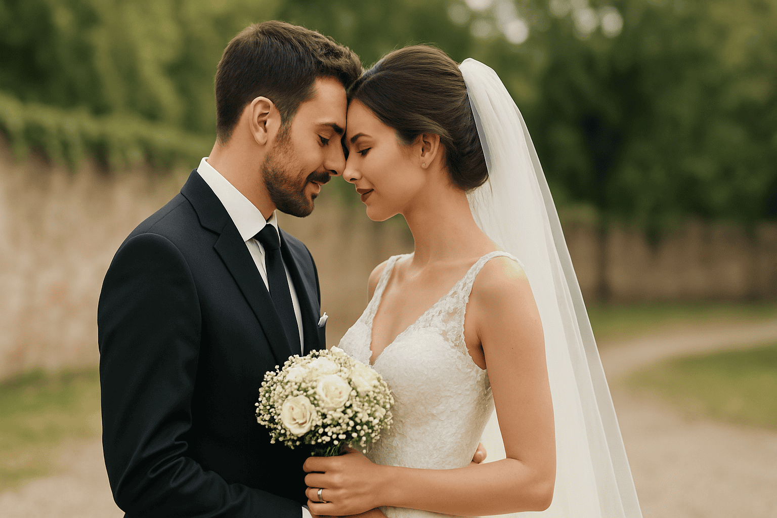 Egy olasz menyasszony és vőlegény részlete esküvői öltözékben, az olasz esküvői hagyományok szimbóluma, a kultúrára és a nászünnepségekre fókuszálva.